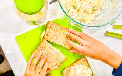Egg salad sandwiches loaded with veggies