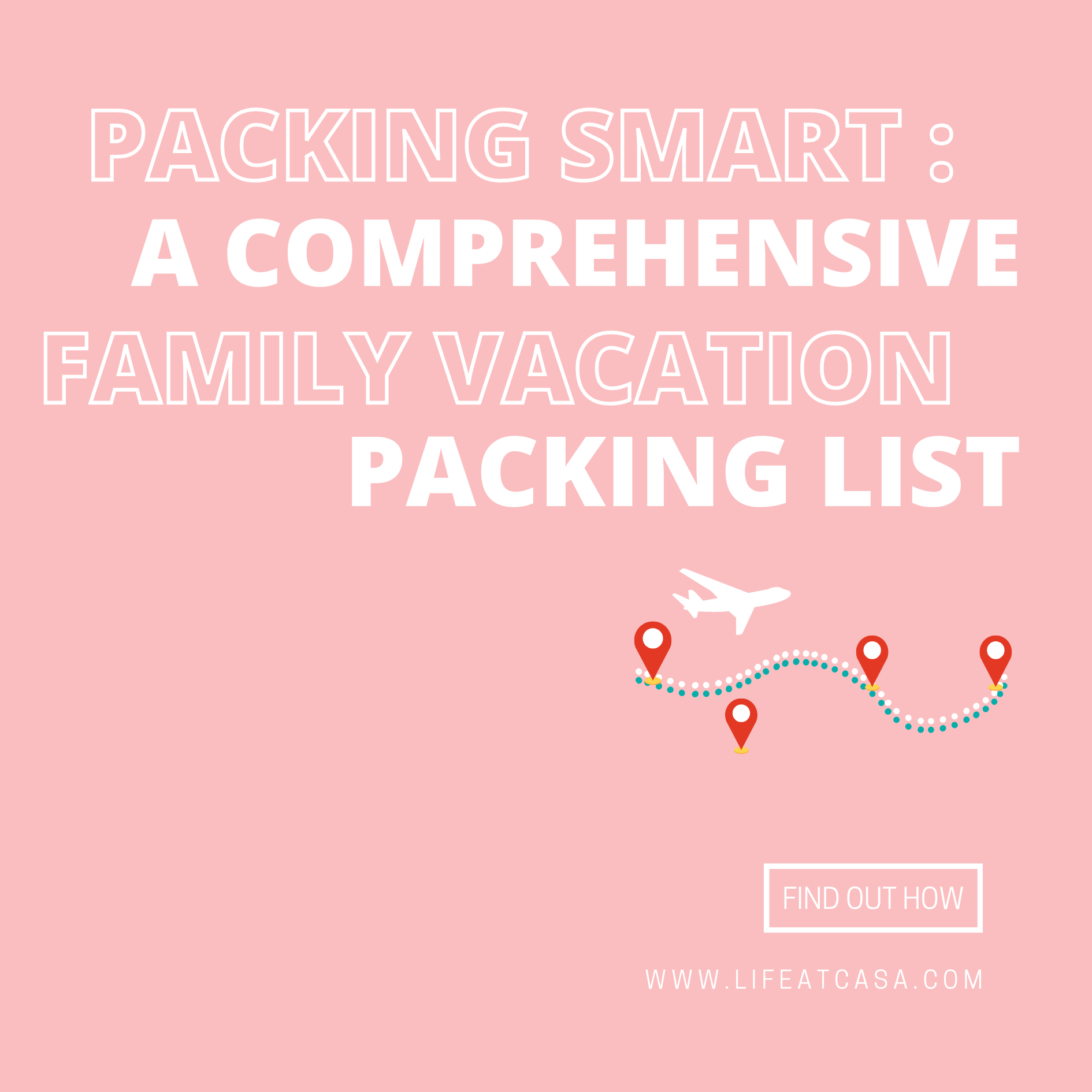 Family packing list for vacation